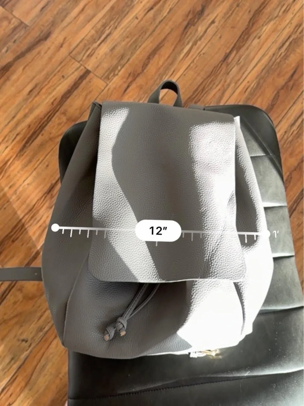Minimalist Gray Women's Faux Leather Backpack